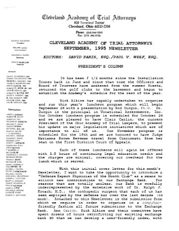 CATA News — September 1995 cover