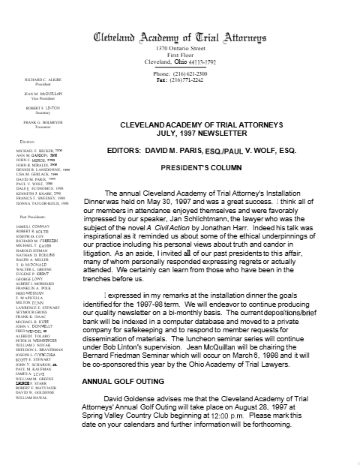 CATA News — July 1997 cover