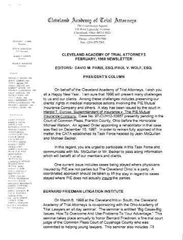 CATA News — February 1998 cover