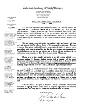 CATA News — June 1999 cover