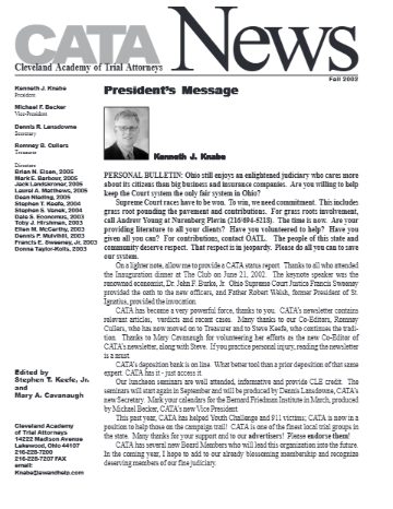 CATA News — Fall 2002 cover