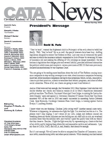 CATA News — Winter-Spring 2002 cover