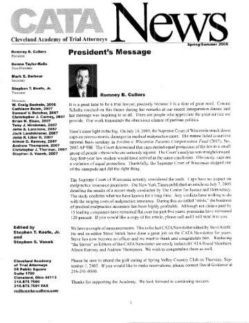 CATA News — Summer 2005 cover
