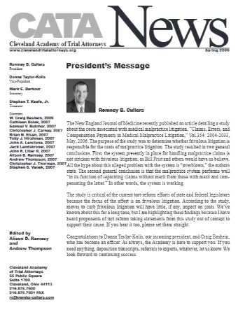 CATA News — Spring 2006 cover