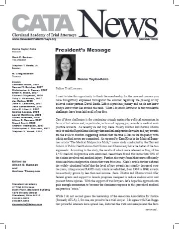 CATA News — Summer 2006 cover